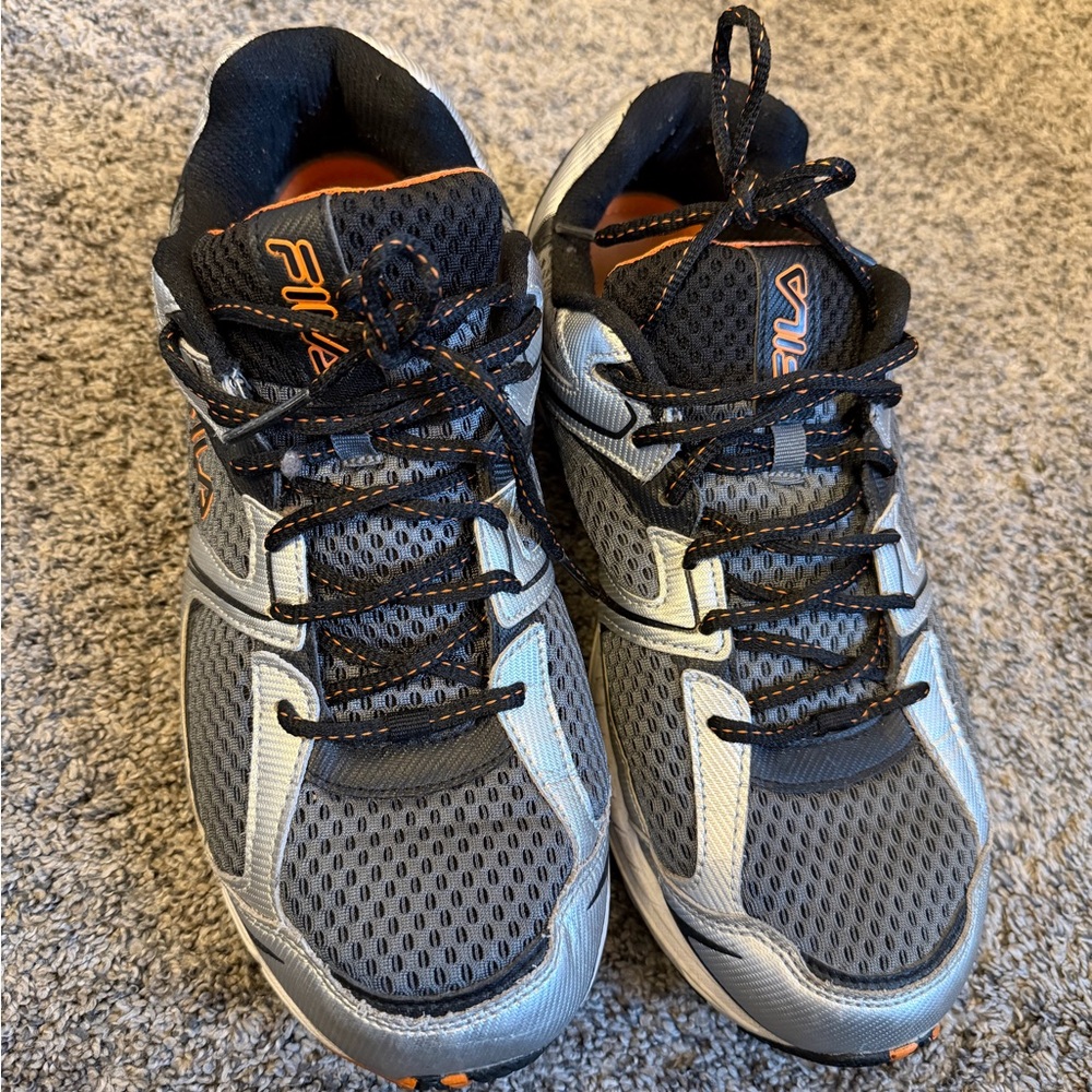 Fila Gray and Orange Athletic Shoes